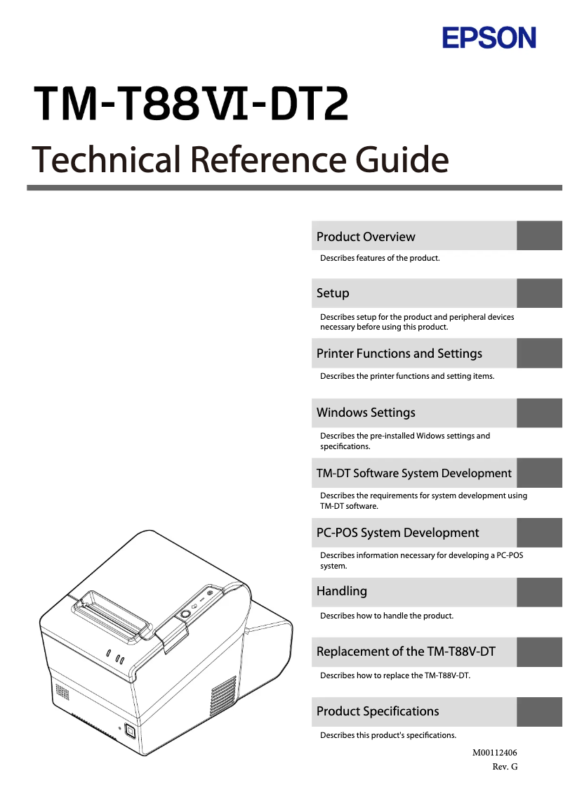 Page 1 de la notice Manuel utilisateur Epson TM-T88VI-DT2
