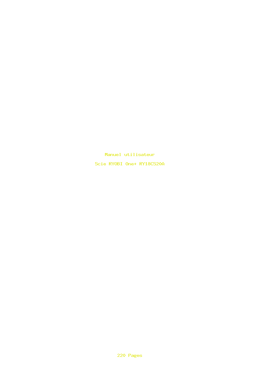 Page 1 de la notice Manuel utilisateur RYOBI One+ RY18CS20A