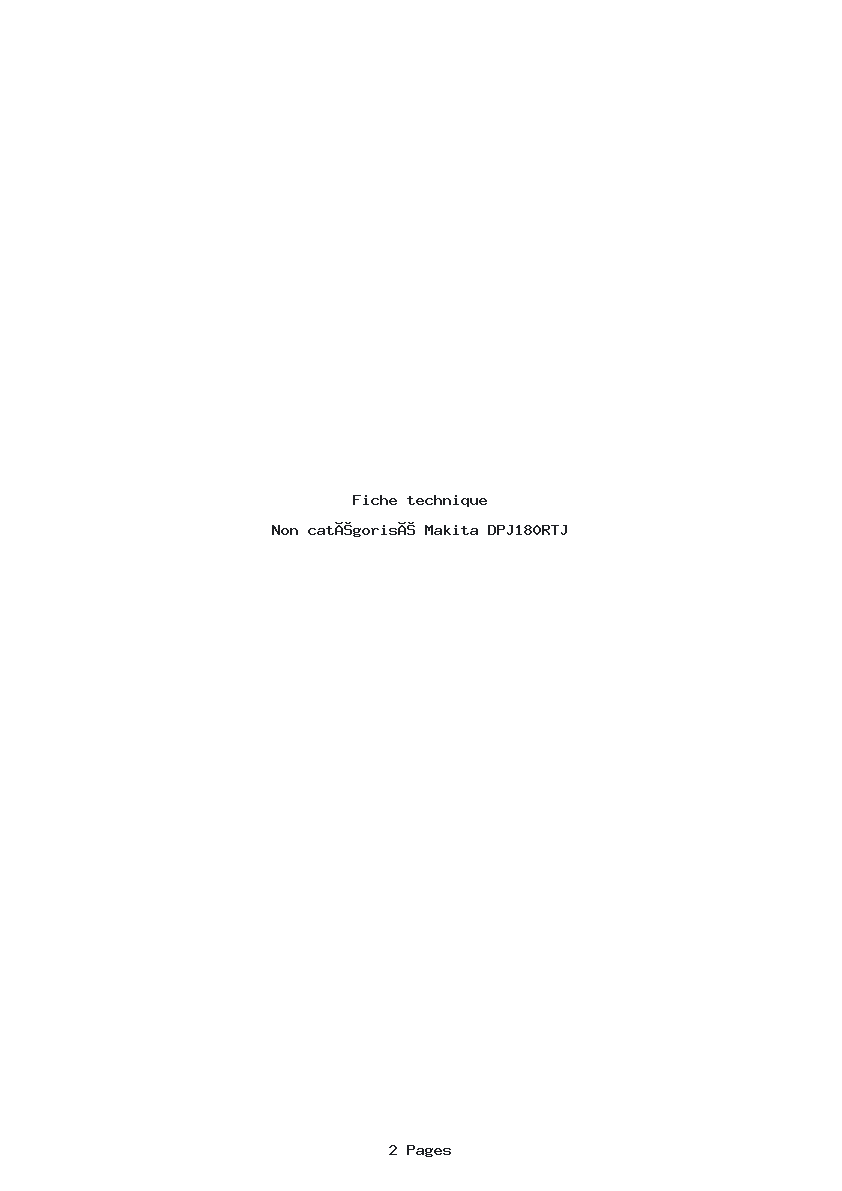 Image de la première page du manuel de l'appareil DPJ180RTJ