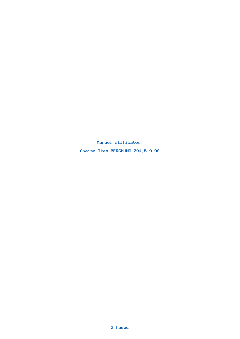 Page 1 de la notice Manuel utilisateur Ikea BERGMUND 704.519.99