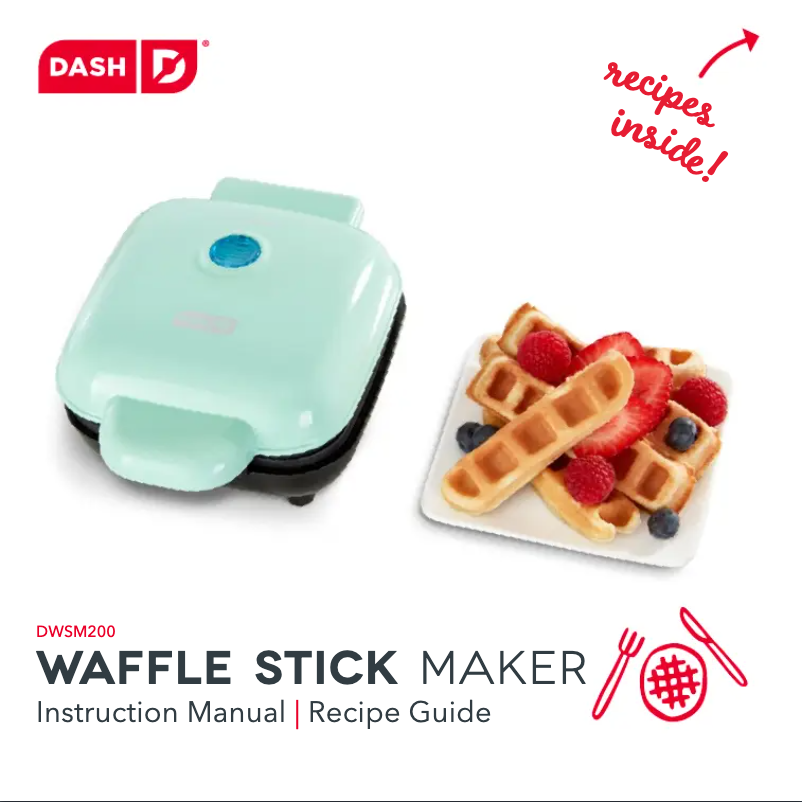 Page 1 de la notice Manuel utilisateur Dash Waffle Stick Maker DWSM200GBRD06
