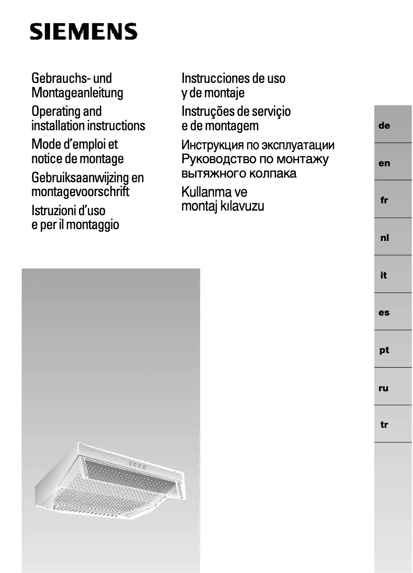 Page 1 de la notice Manuel utilisateur Siemens LU10152EU