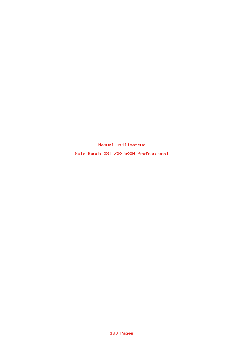 Page 1 de la notice Manuel utilisateur Bosch GST 700 500W Professional