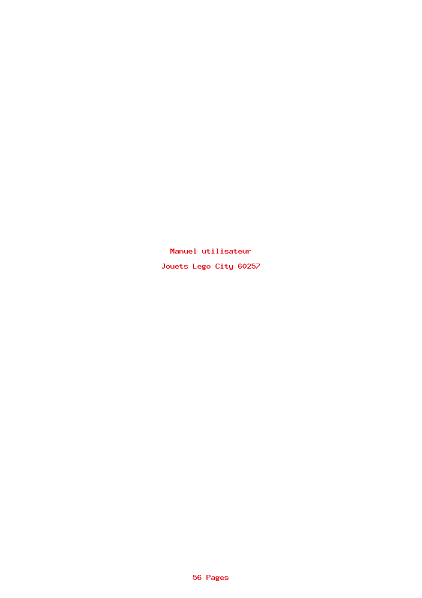 Page 1 de la notice Manuel utilisateur Lego City 60257