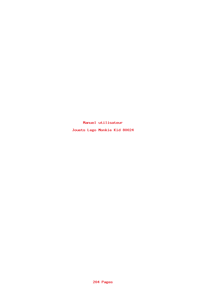 Page 1 de la notice Manuel utilisateur Lego Monkie Kid 80024