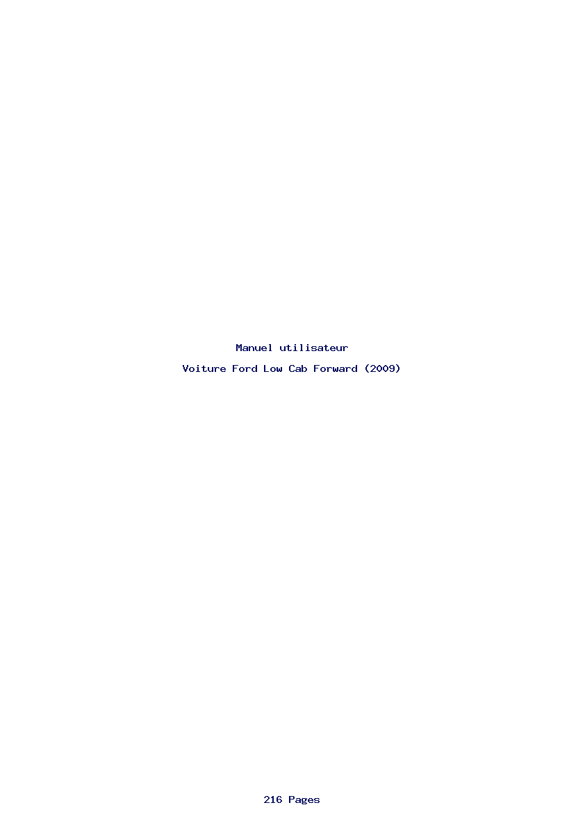Page 1 de la notice Manuel utilisateur Ford Low Cab Forward (2009)