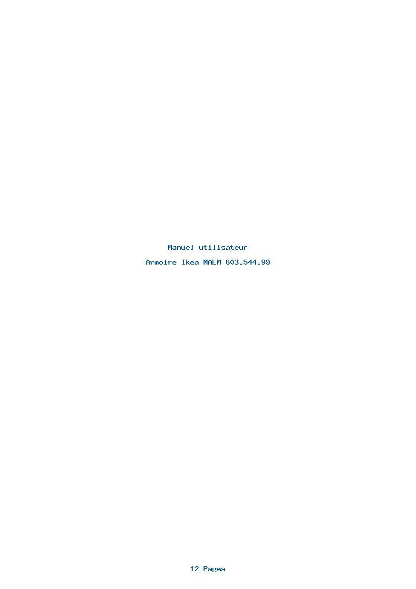 Page 1 de la notice Manuel utilisateur Ikea MALM 603.544.99