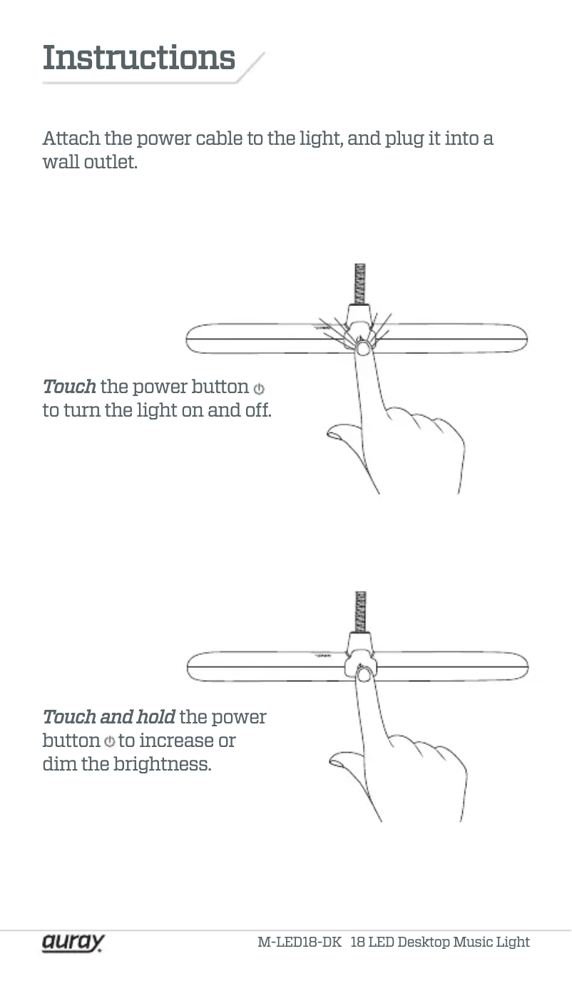 Page 1 de la notice Manuel utilisateur Auray M-LED18-DK