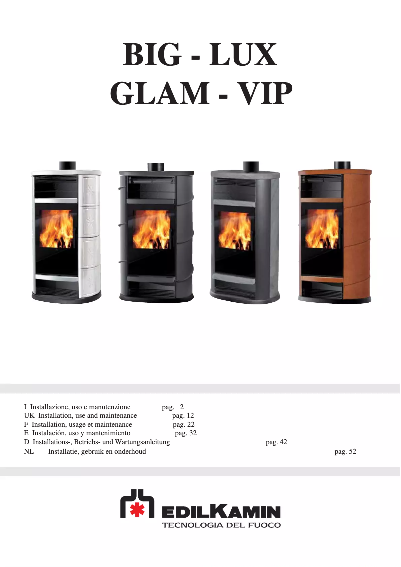 Page 1 de la notice Manuel utilisateur Edilkamin LUX