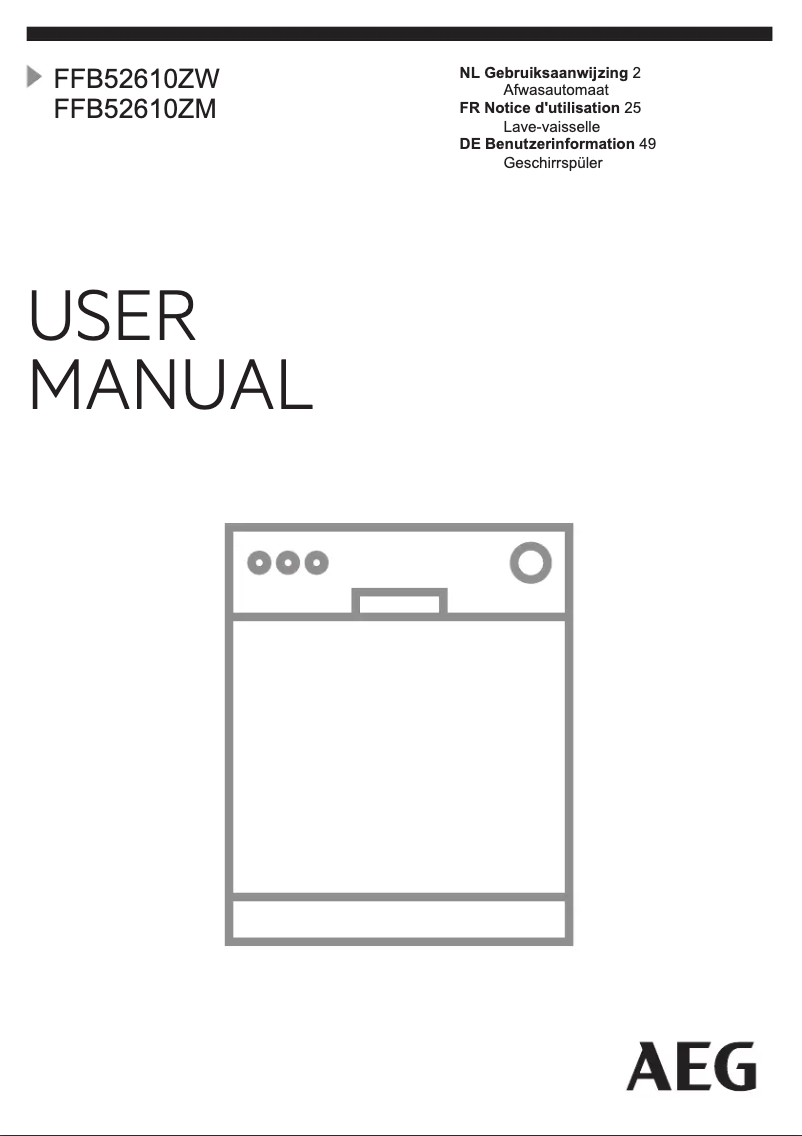 Page 1 de la notice Manuel utilisateur AEG FFB52610ZW