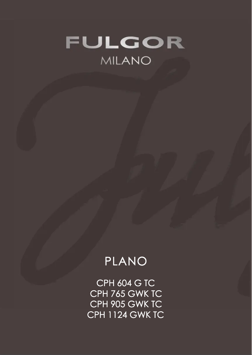 Page 1 de la notice Manuel utilisateur Fulgor Milano CPH 1124 GWK X