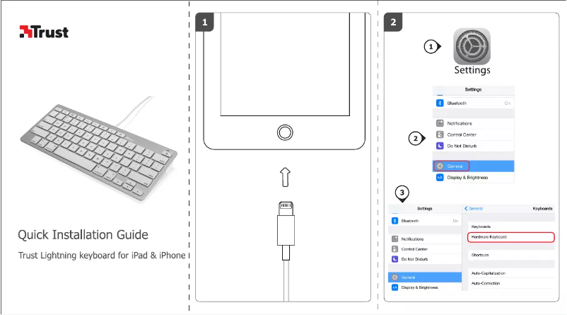 Page 1 de la notice Manuel utilisateur Trust Multimedia Keyboard for iPad & iPhone