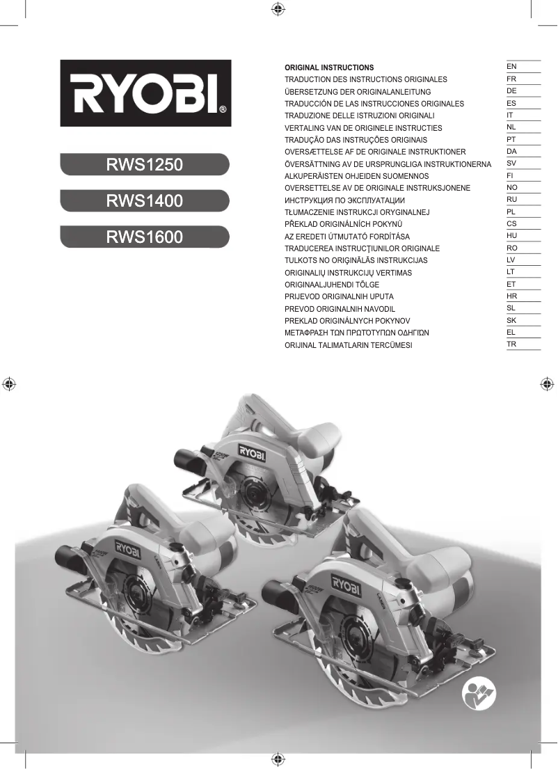 Page 1 de la notice Manuel utilisateur RYOBI RWS1250-G