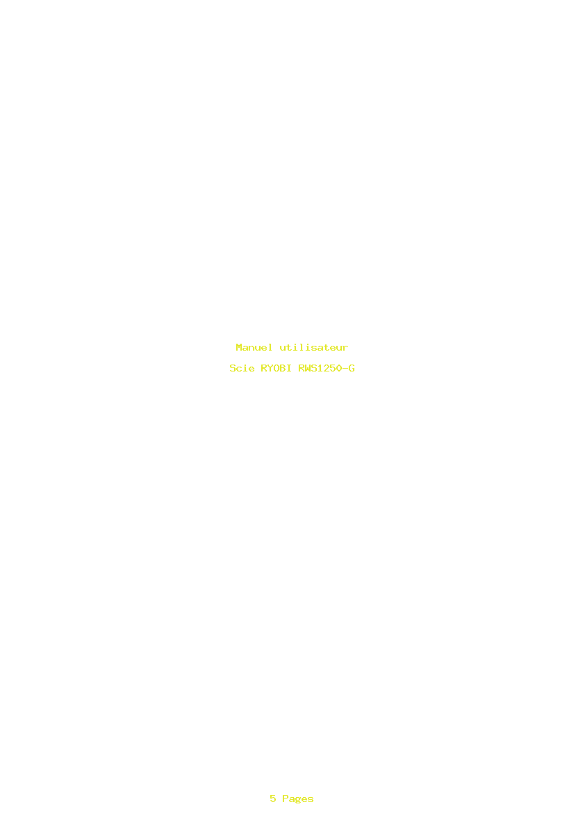 Page 1 de la notice Manuel utilisateur RYOBI RWS1250-G