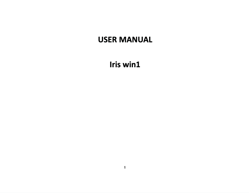 Page 1 de la notice Manuel utilisateur Lava Iris Win1