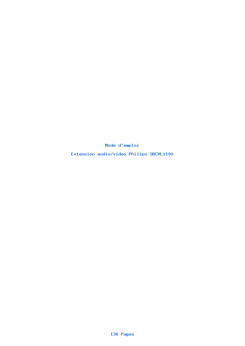 Page 1 de la notice Mode d'emploi Philips SBCVL1100