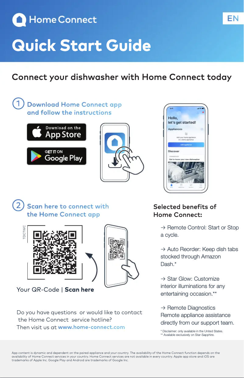 Page 1 de la notice Guide de démarrage rapide Thermador DWHD770WFP