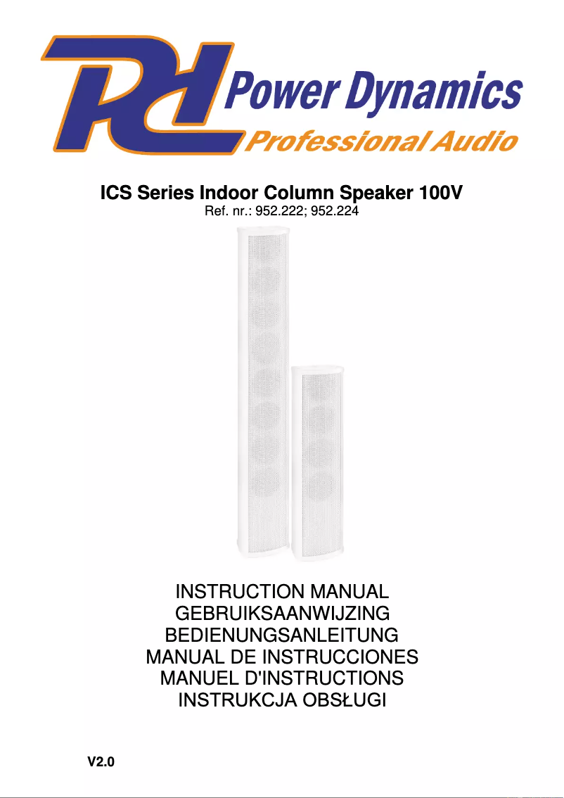 Page 1 de la notice Manuel utilisateur Power Dynamics ICS8