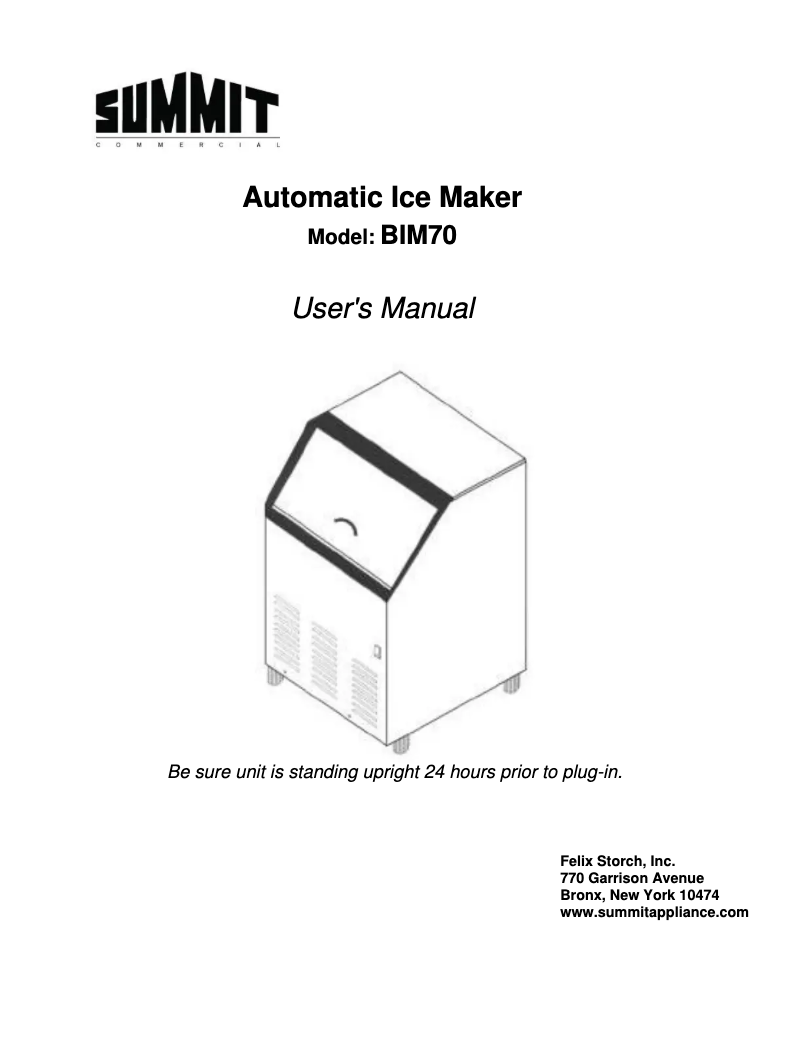 Page 1 de la notice Manuel utilisateur Summit BIM70