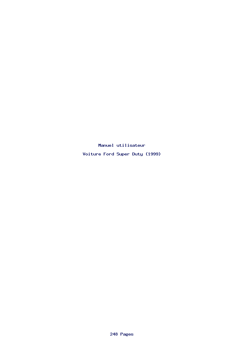 Page 1 de la notice Manuel utilisateur Ford Super Duty (1999)