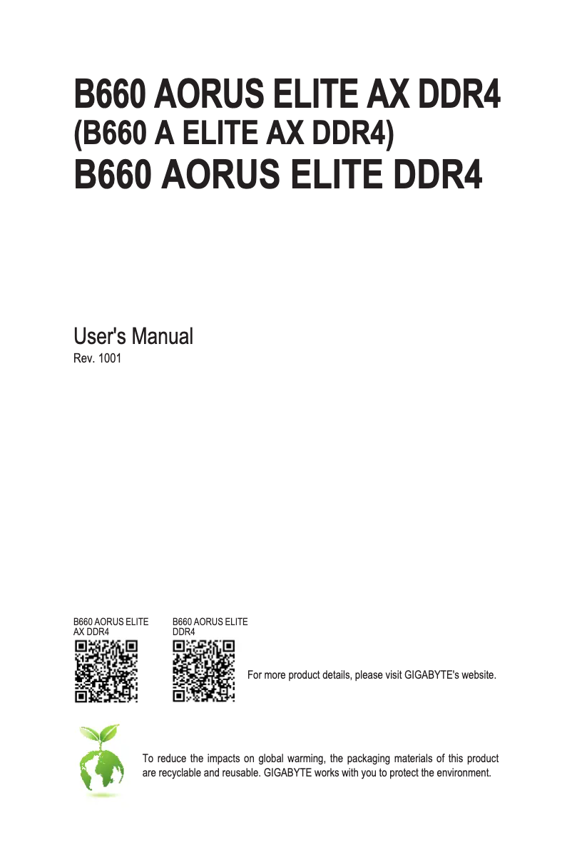 Página 1 del manual Manual de usuario Gigabyte B660 Aorus ELITE AX DDR4