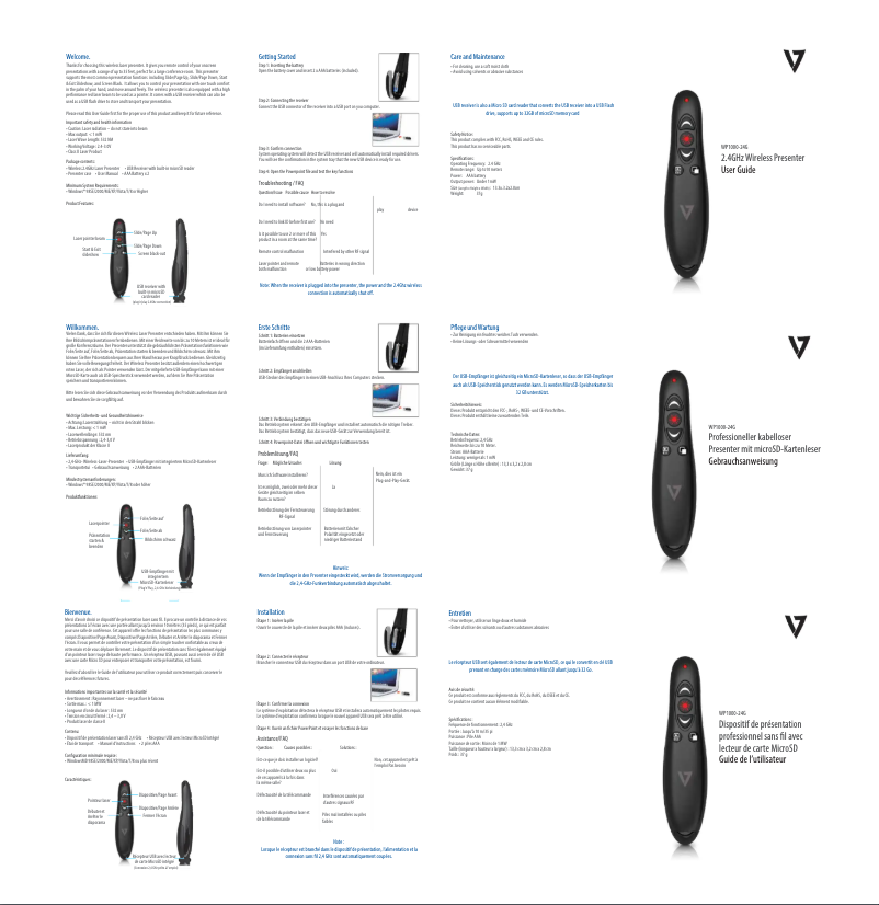 Página 1 del manual Manual de usuario V7 WP1000-24G