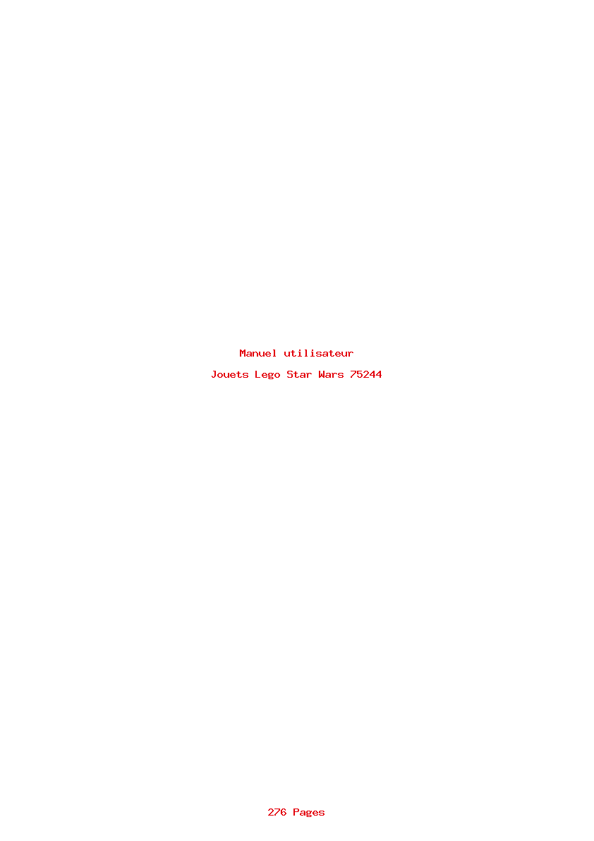 Page 1 de la notice Manuel utilisateur Lego Star Wars 75244