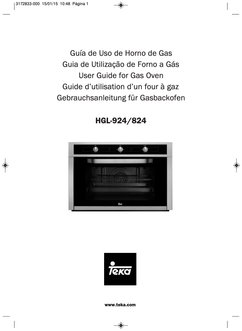 Page 1 of the manual User Manual Teka HGL 824