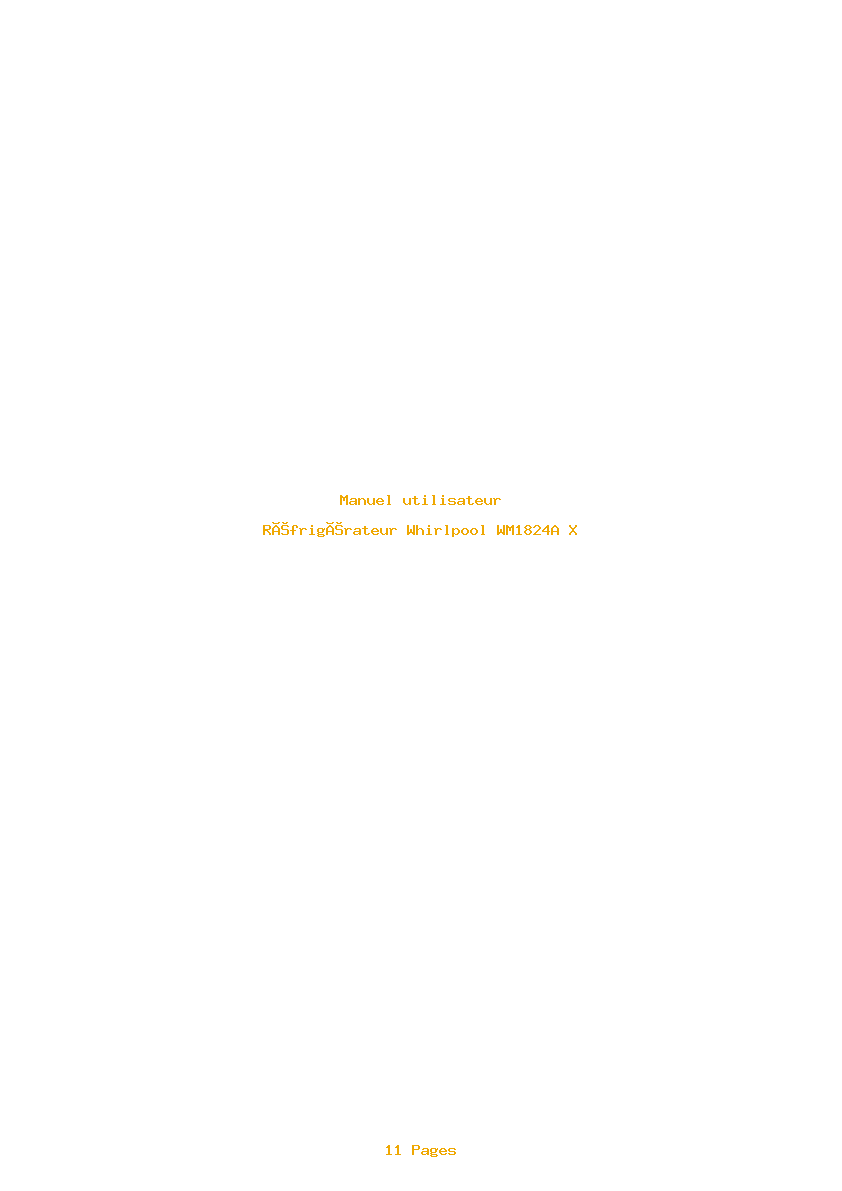 Page 1 de la notice Manuel utilisateur Whirlpool WM1824A X