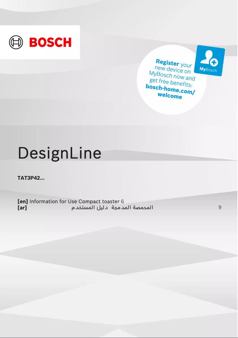 Page 1 de la notice Manuel utilisateur Bosch TAT3P423GB