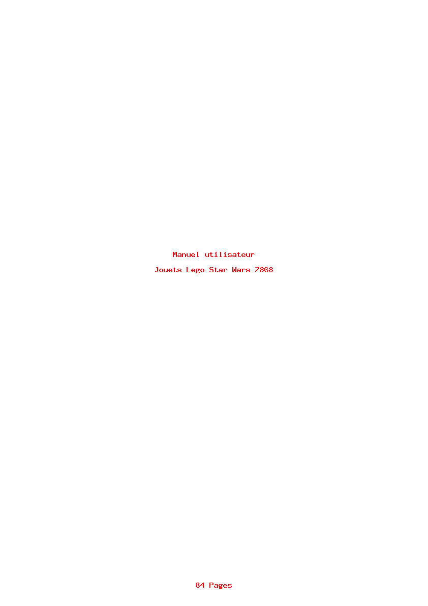 Page 1 de la notice Manuel utilisateur Lego Star Wars 7868