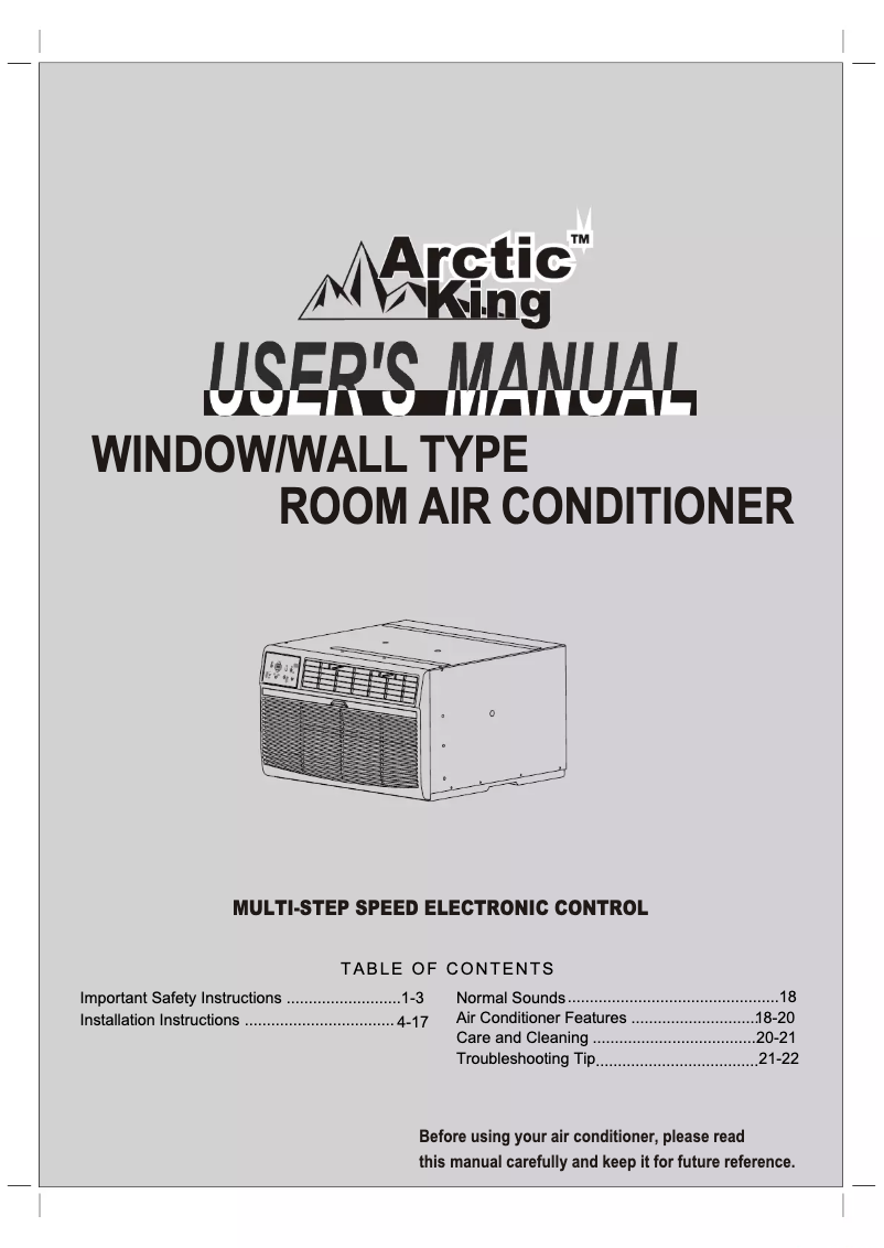 Page 1 de la notice Manuel utilisateur Midea MAT12R1ZWT