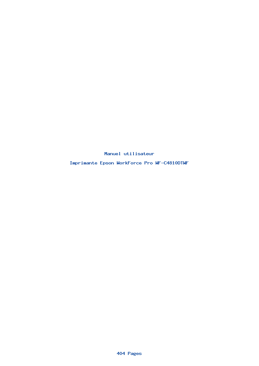 Page 1 de la notice Manuel utilisateur Epson WorkForce Pro WF-C4810DTWF