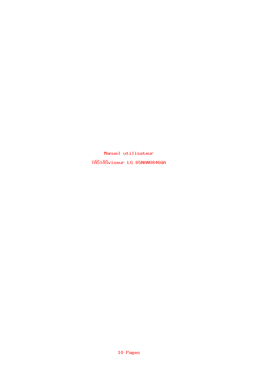 Page 1 de la notice Manuel utilisateur LG 65NANO846QA