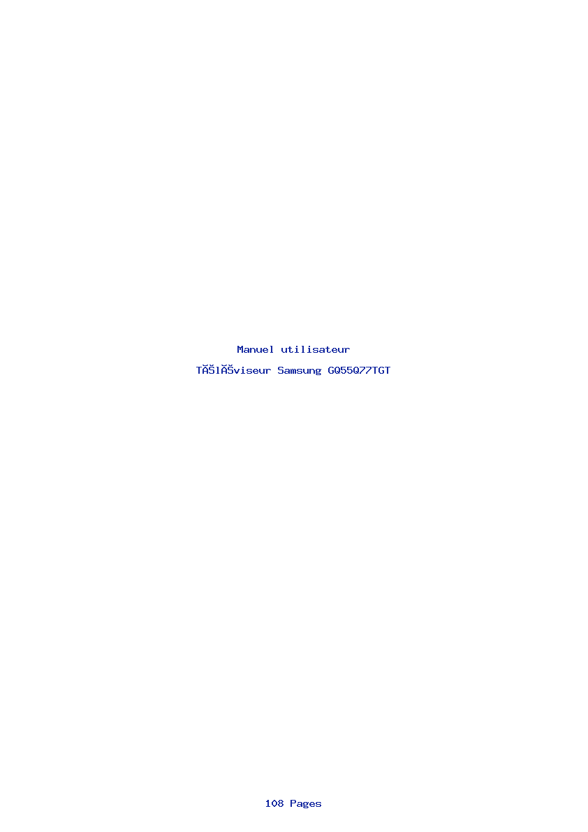 Page 1 de la notice Manuel utilisateur Samsung GQ55Q77TGT