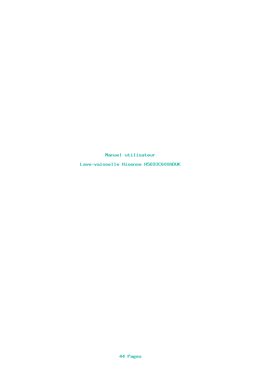 Page 1 de la notice Manuel utilisateur Hisense HS693C60XADUK