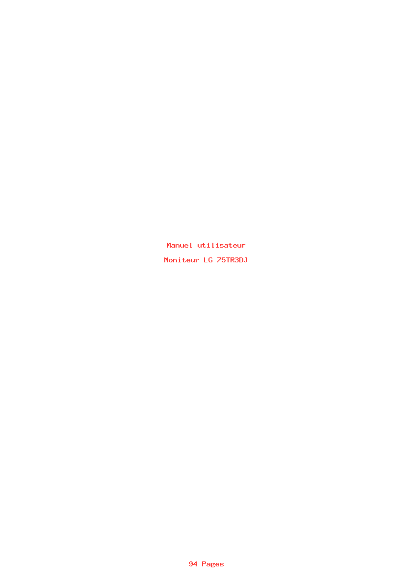 Page 1 de la notice Manuel utilisateur LG 75TR3DJ
