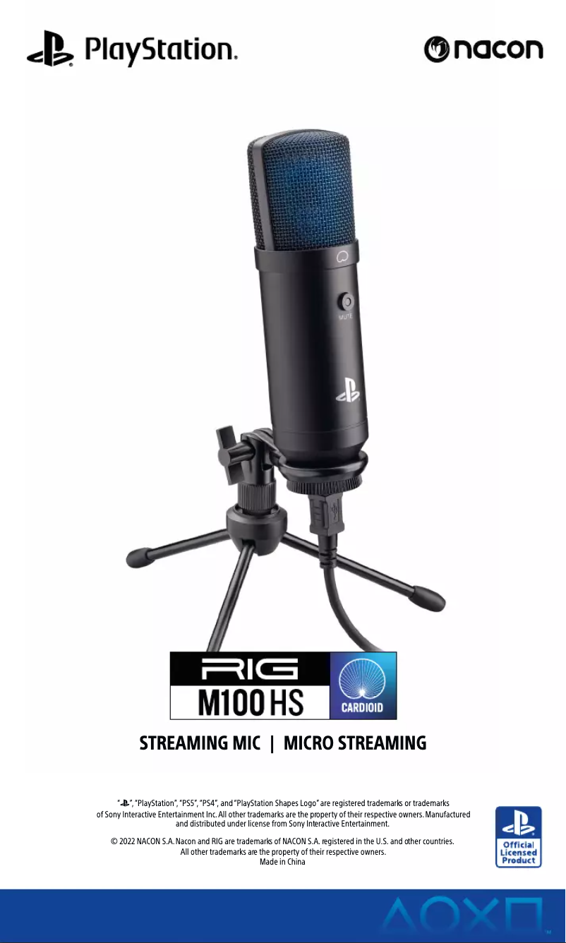 Page 1 de la notice Manuel utilisateur NACON RIG M100HS