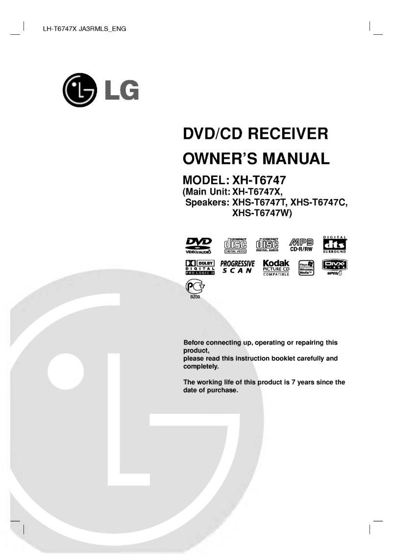 Page 1 de la notice Manuel utilisateur LG LH-T6747X