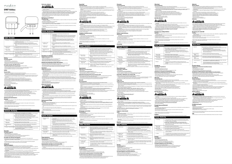 Page 1 de la notice Manuel utilisateur Nedis SPBT1000BK