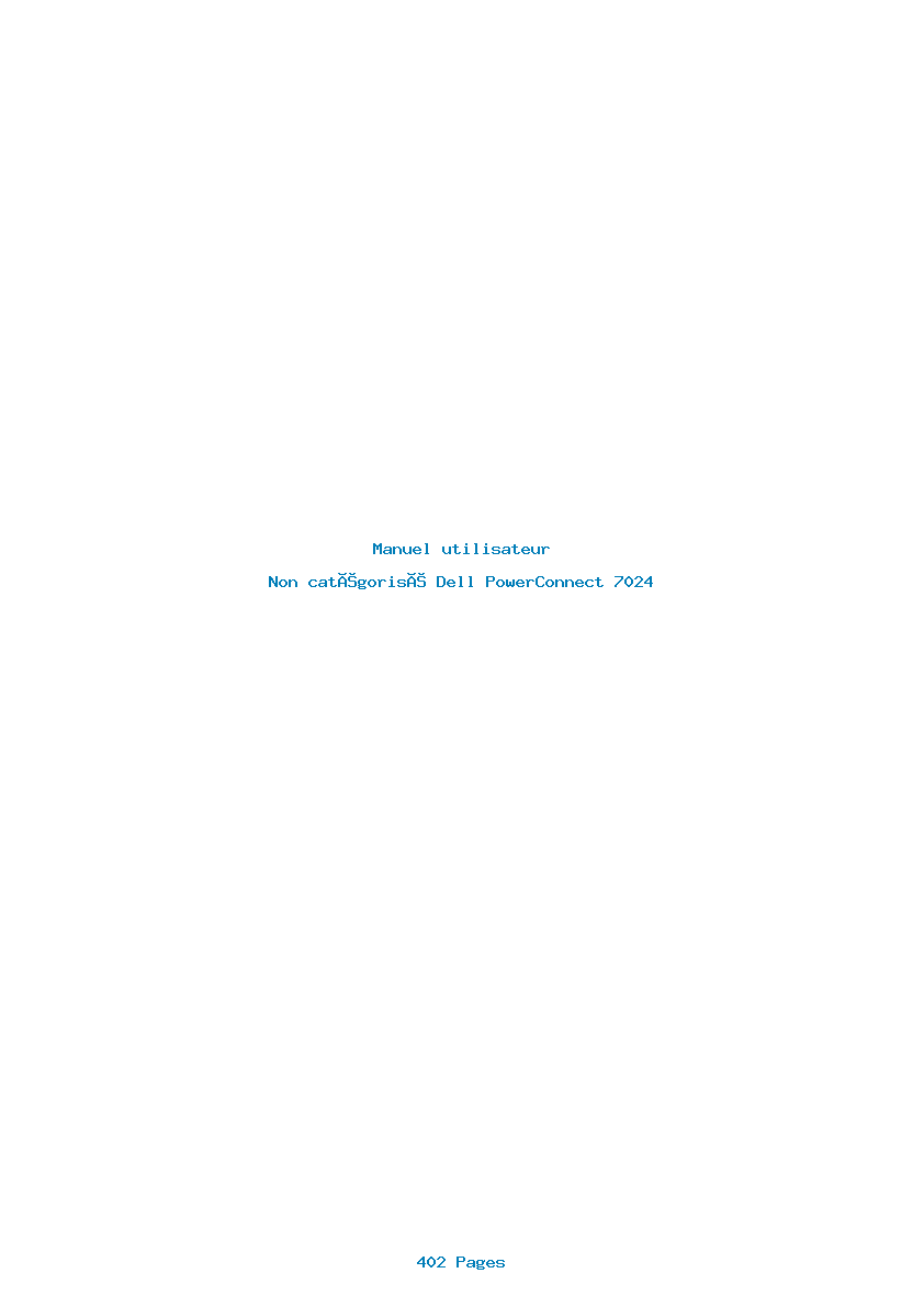 Page 1 de la notice Manuel utilisateur Dell PowerConnect 7024