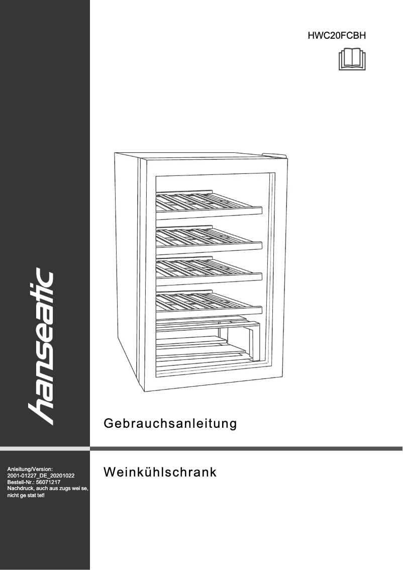Page 1 de la notice Manuel utilisateur Hanseatic HWC20FCBH