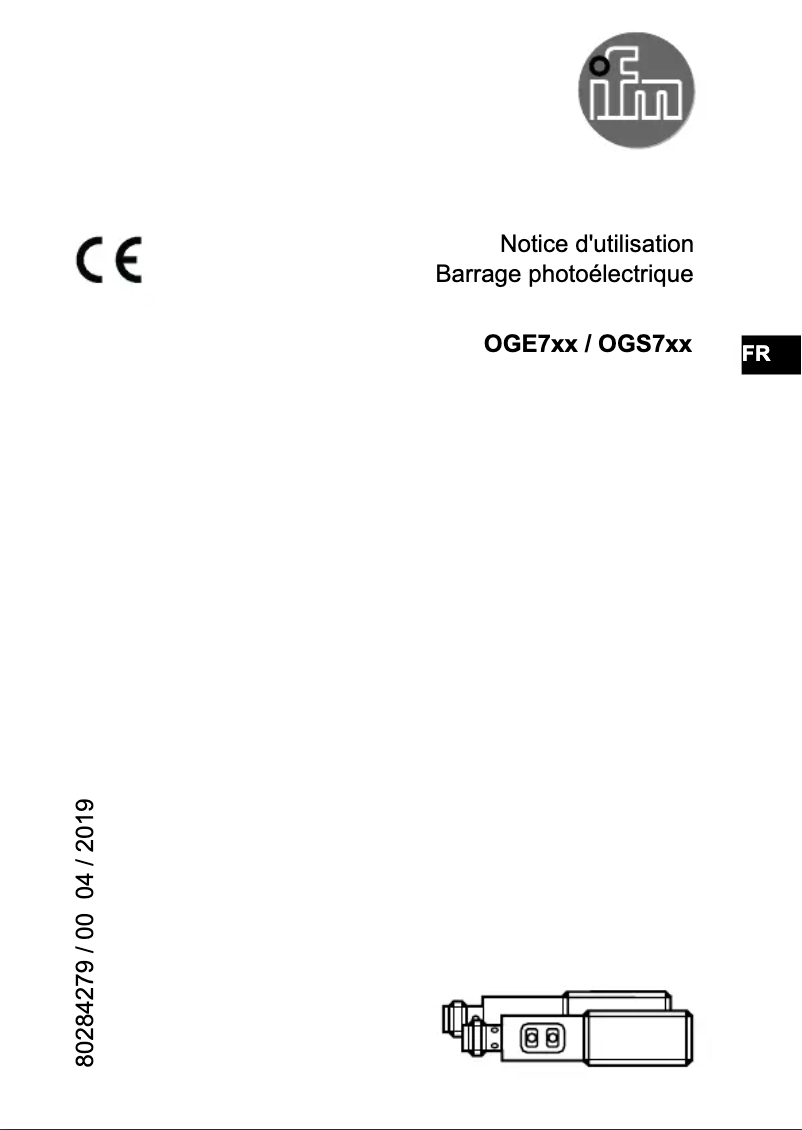 Page 1 of the manual User Manual IFM OGS701