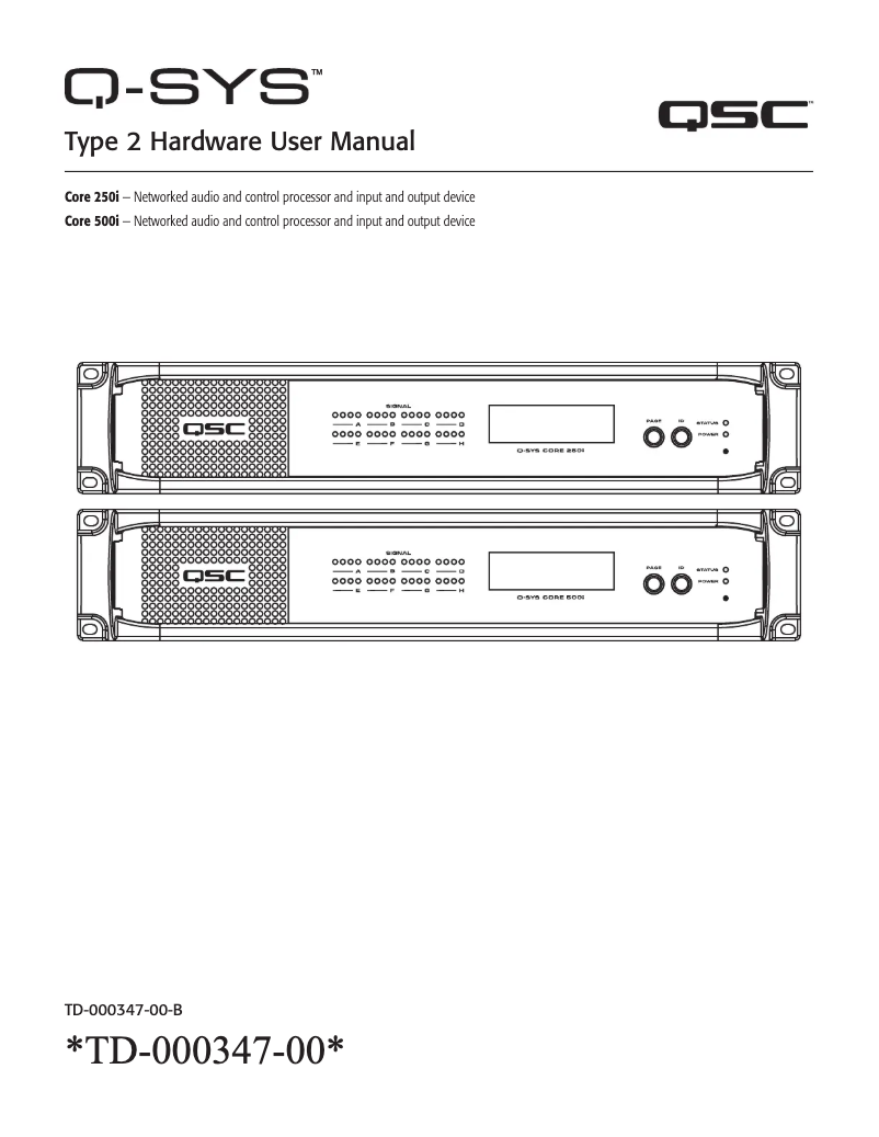 Page 1 de la notice Manuel utilisateur QSC Core 250i