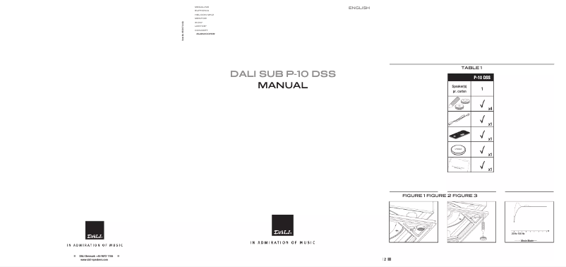 Page 1 of the manual Instruction Manual Dali SUB P-10 DSS
