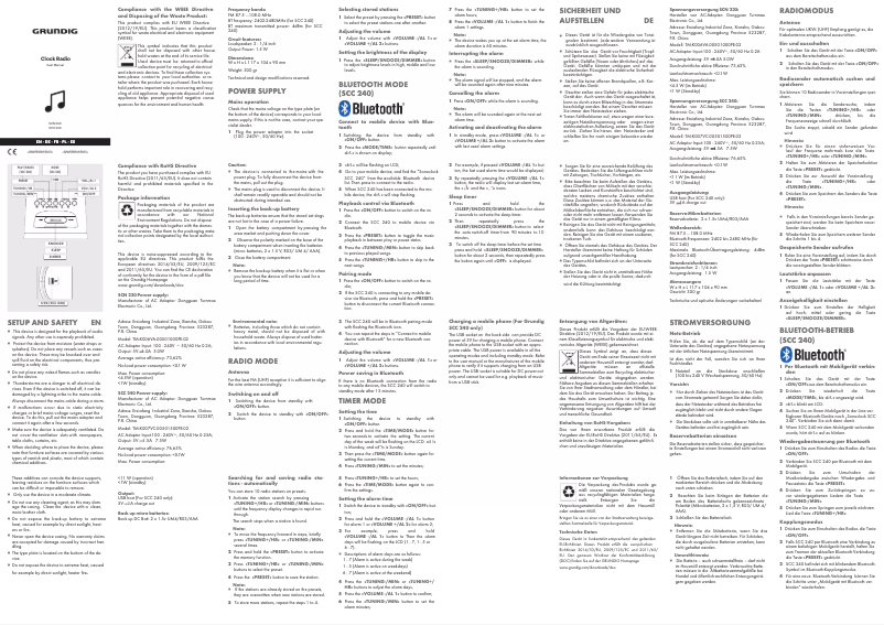 Página 1 del manual Manual de usuario Grundig SCC 240