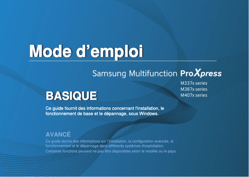 Page 1 de la notice Manuel utilisateur Samsung ProXpress SL-M3370FD