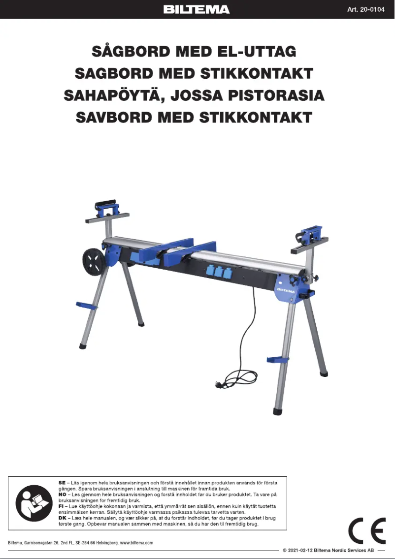 Page 1 de la notice Manuel utilisateur Biltema 20-0104