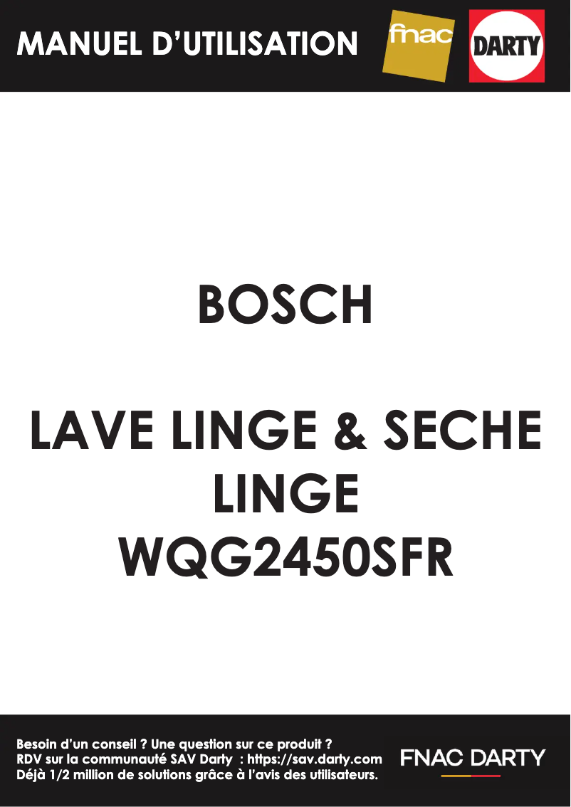 Page 1 de la notice Manuel utilisateur Bosch WQG2450SFR