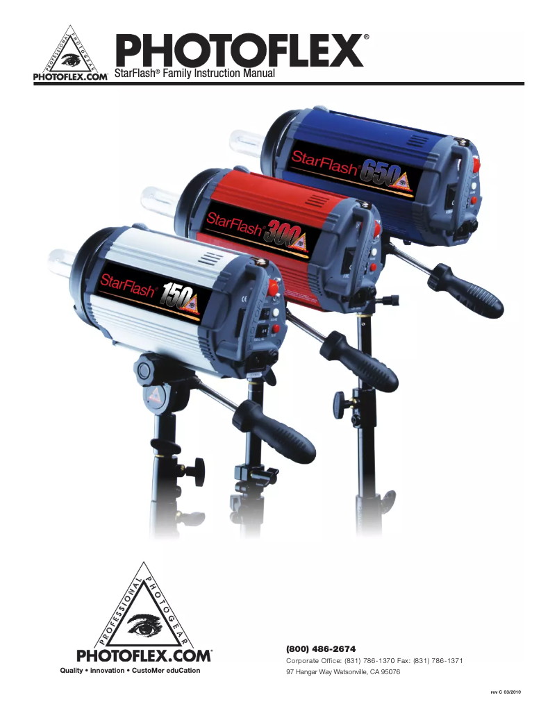 Page 1 of the manual User Manual Photoflex StarFlash 150